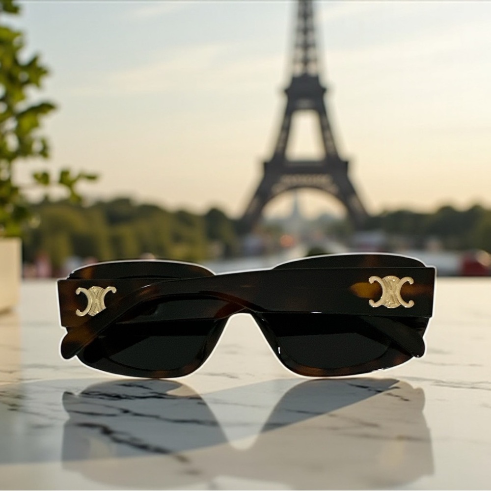 Celine Tortoise Sunglasses with Gold Detail - Picture 5 of 8
